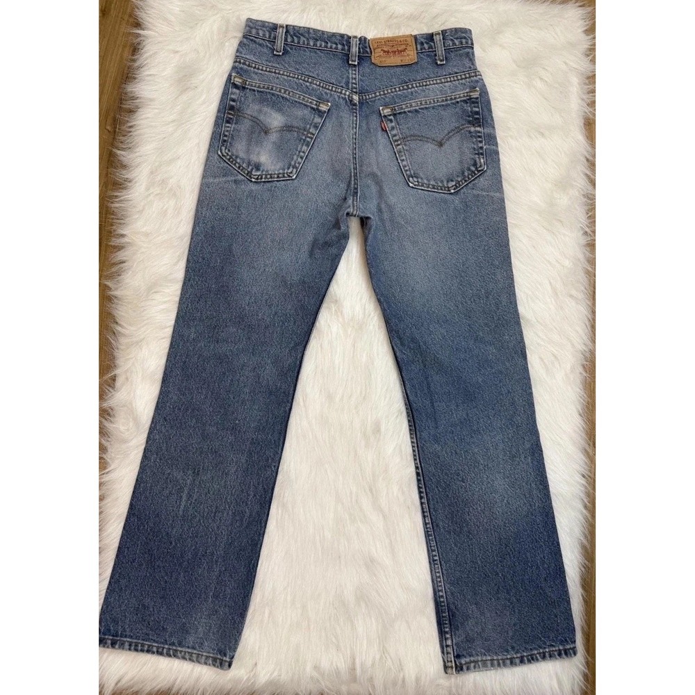Levis 517 Mens 80s Vintage Boot Cut Slim Fit USA Denim Jean Sz 34x32 Blue Cowboy